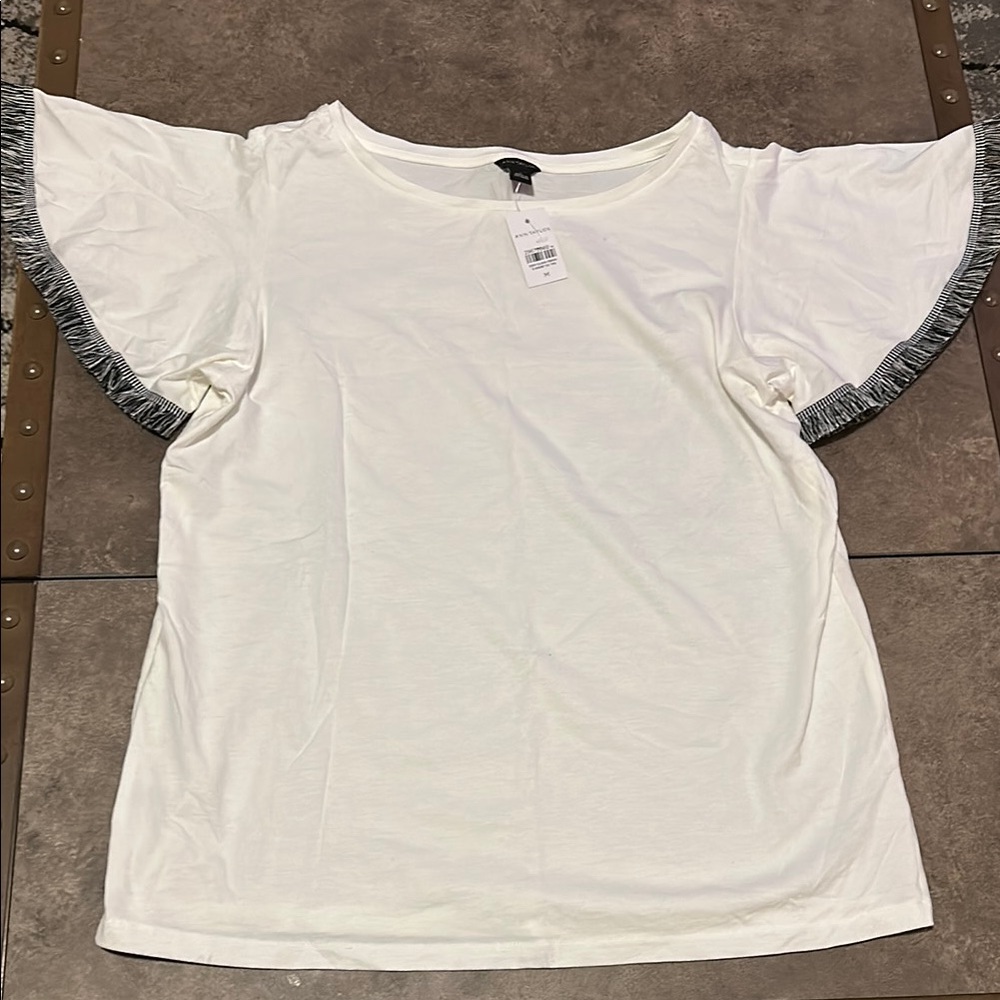 Women's White Top with Ruffle Sleeves